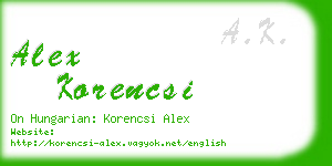alex korencsi business card